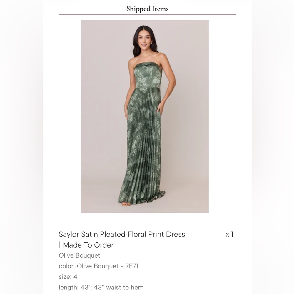 Revelry Saylor Satin Olive Bouquet